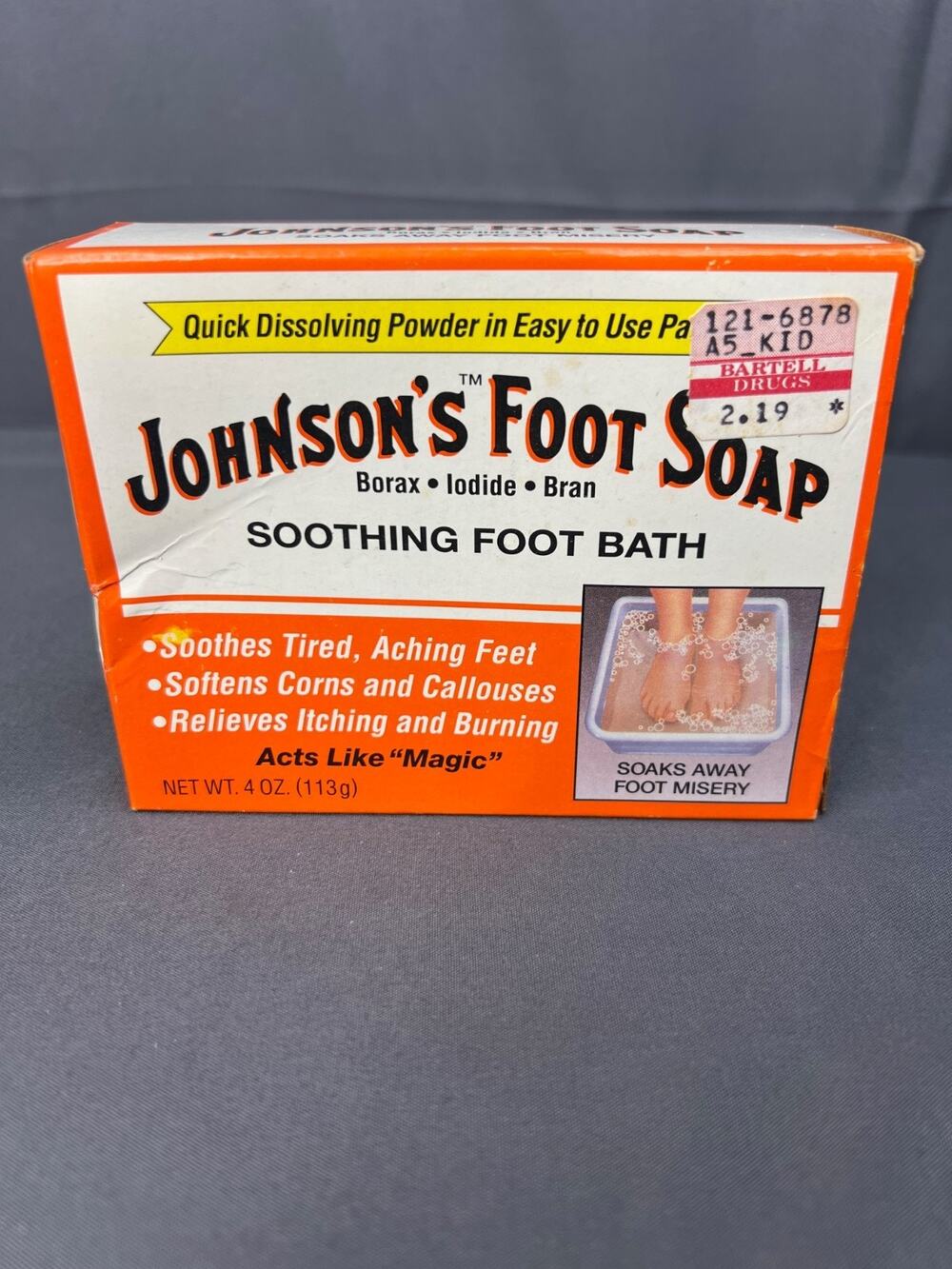 Vintage Johnson's Foot Soap Foot Soak 3 Envelopes in Original Box